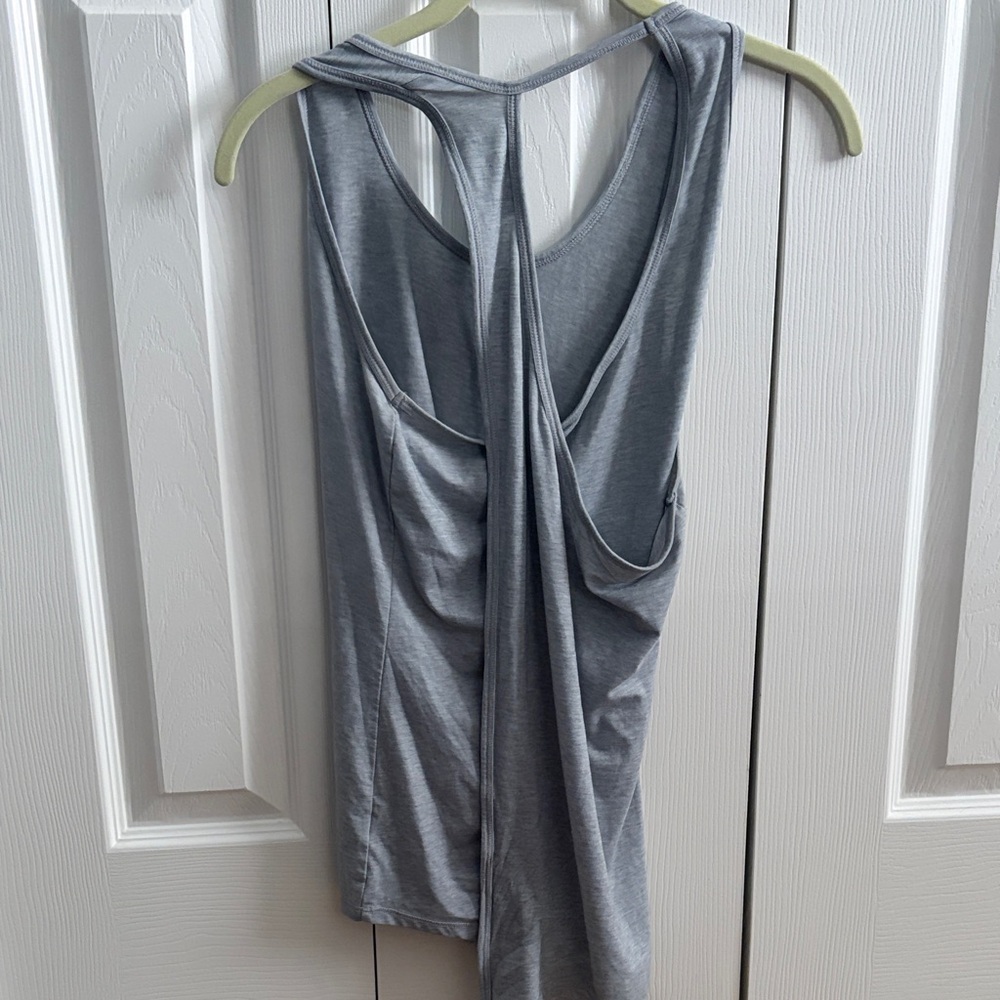 Athleta Light Gray Racerback Tank Top - Picture 3 of 6